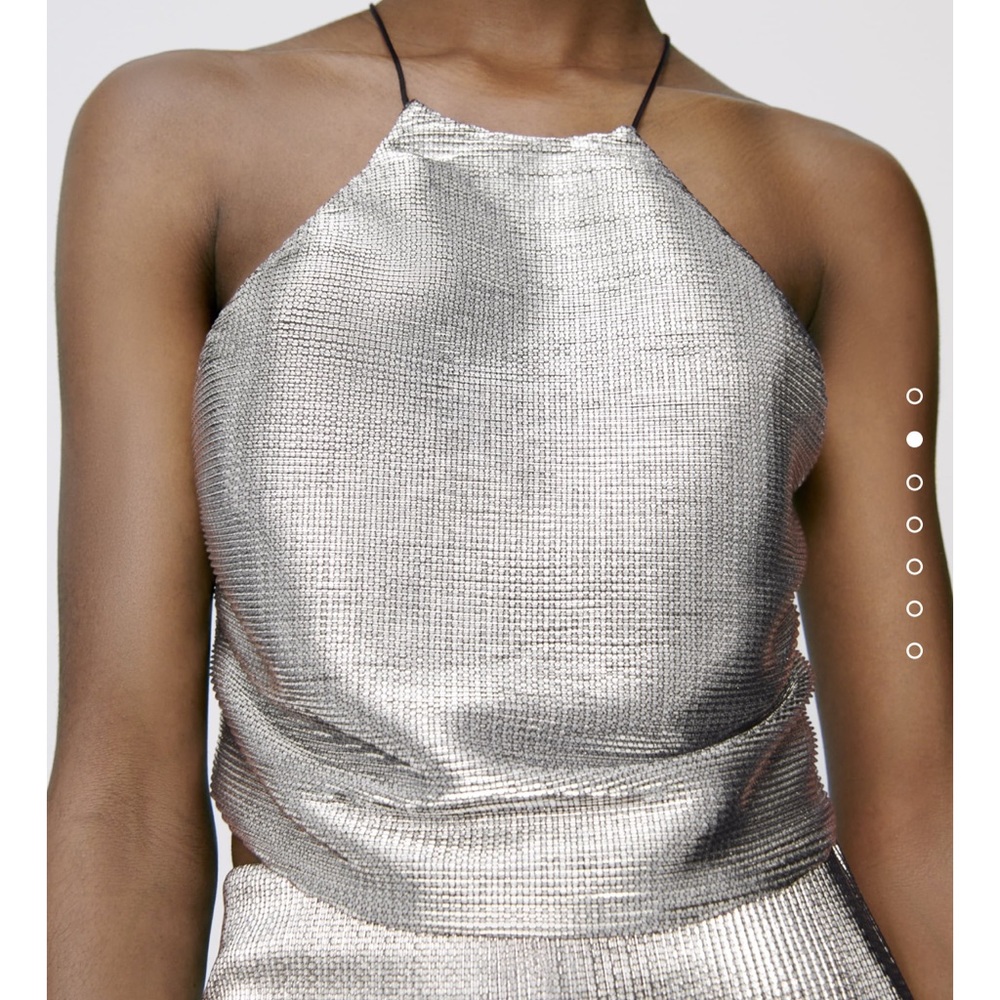 ❌❌SOLD❌❌NWT Metallic zara crop top